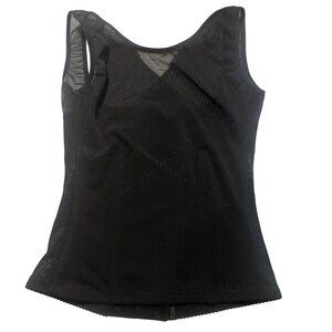 Sheer Mesh Corset Top Sz LG Boning Hook & Eye Whimsigoth Fairy Grunge